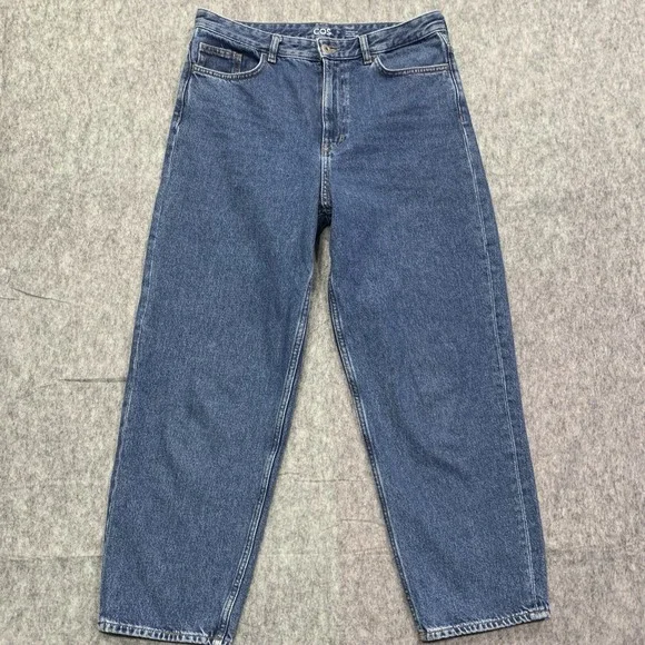 COS Women's High Rise Tapered Ankle Length Wide Leg Blue Jeans - Size 29 - Picture 1 of 15